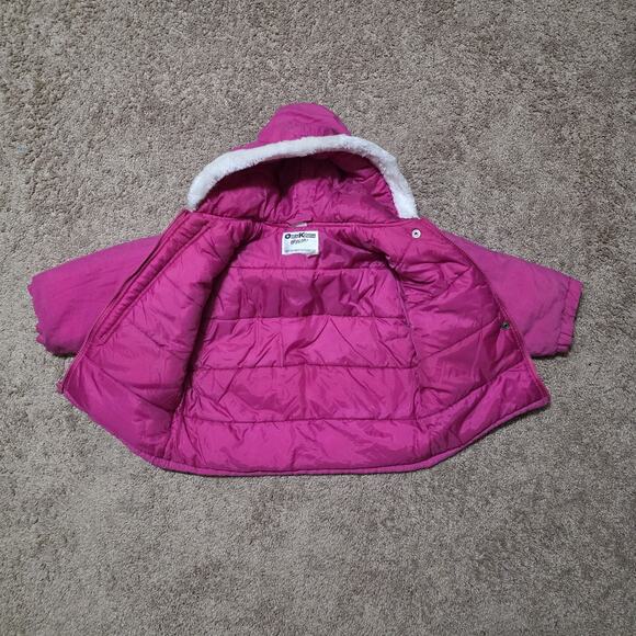 Vintage Oshkosh Bgosh Girls Winter Jacket 3T Pink Purple Ski Snow Hooded Pockets - Picture 6 of 13